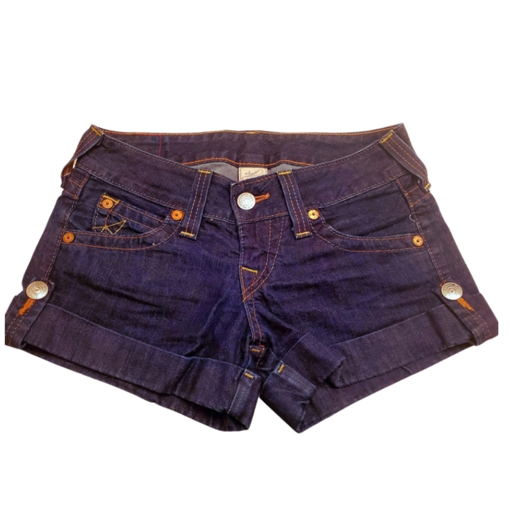 TRUE RELIGION Cuffed Jean shorts, Size 25